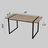 59 " dining table modern industrial rectangular MDF light , 4-6 people, 1.5" thick engineering 84043575