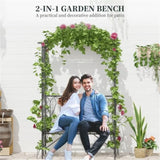 Steel Garden Arch with 2-Seat Bench 45042326