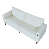 White Corduroy, Modern Style Solid Color Sofa , Multi-Person Sofa, Suitable 24394192