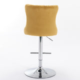 Furniture,Swivel Velvet Barstools Adjusatble Seat Height from 25-33 Inch, Modern Upholstered Chrome 66442886
