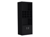 Kevil 71-Inch Tall Bar Cabinet 5-Tier Modern Bar Cabinet with Glass Holder Stemware Rack, Wine B200P188835