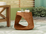 MGO Hollow Side Table, Wood-like texture,antique brown Color N770P212235A
