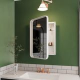 16x24 Inch Recessed White Metal Framed Medicine Cabinet with Mirror and Adjustable Shelves Black 24161549