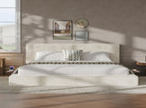 AirFrame California King Bed Frame with adjustable Sliding Side Table, 8.7'' Cloud Upholstered W1820P510287