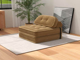 Convertible Corduroy Lounge Chair with Tufted Design, Full Foam Support, Fold-Out Sleeper & 43139691