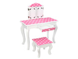 Three-Fold Mirror Single-Drawing Curved Foot Children Dressing Table Red Dots 86853983