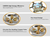 13KW Stepless Adjustable Camping Gas Stove Windproof 5 Burner Head Copper Preheating Tube, Piezo 29040017