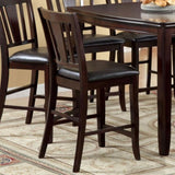 ZNTS Set of 2 Counter Height Chairs Dark Espresso Finish Solid wood Kitchen Dining Room Furniture Padded B01182198