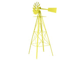 8FT Weather Resistant Yard Garden Windmill Yellow 53104540