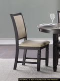 ZNTS Beautiful Black Finish Wooden Side 2pcs Set Beige Color Textured Fabric Upholstered Dining B01155795