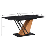 61.81 inch Extendable Dining Table, Modern Geometric Rectangular Table with Sturdy Metal W2317P251950