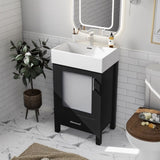 20-Inch bathroom vanity with ceramic sink and ample storage - ideal for small bathrooms WF324691AAB