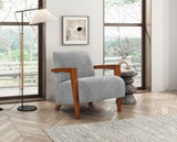 Ultra-Modern Accent Chair Gray Fabric Foam Seat Cushion Solid Wood Luxury Living Room Furniture 1pc B011P308550