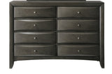 1Pc Contemporary 8 Drawer Dresser Gray Finish Solid Wood Wooden Bedroom Furniture B011P216695