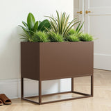 36*18*18 inch Large Mental Rectangular Planter with Shelves and Drainage Holes for Indoor/Outdoor W3077P276895