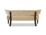 Jared Roll Arm Tufted Bench Settee, Fawn Brown Performance Velvet B2719P355287