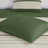 7 PC Pieced Faux Suede Comforter Set Green Cal King B03597221