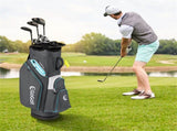 14-Way Golf Cart Bag - 6 Zippered PocketsCooler Pocket, Waterproof Zippers, GrayBlue 92044266