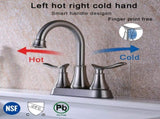 2-Handle 4-Inch Brushed Nickel Bathroom Faucet, Bathroom Vanity Sink Faucets with Pop-up Drain and 99679626
