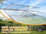 6x10ft Hybrid Polycarbonate Greenhouse Silver 17543240