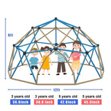 ZNTS Kids Climbing Dome Tower - 12 ft Jungle Gym Geometric Playground Dome Climber Monkey Bars Play MS292401AAC