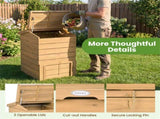 33 Tall Solid Wood Composter with Easy Top & Bottom Access, Decorative Compost Bin for Garden Waste 00889107