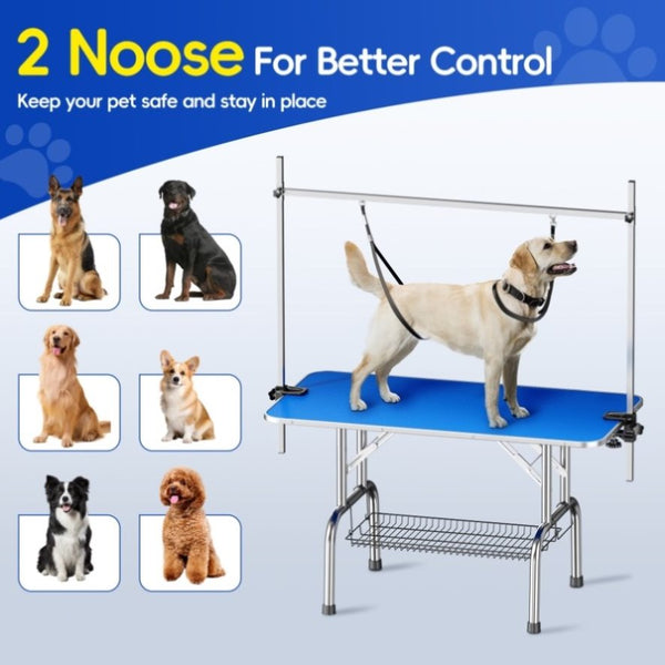 LEHUOCW Grooming Table, Adjustable Cat Drying Desktop with Arms, Noose ...