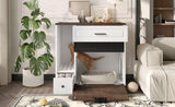 Cat Litter Box Enclosure, Indoor Hidden Cat Litter Box Furniture with 2 Drawers and Door, Cat House N704P287849D