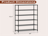 6-Tier Heavy-Duty Metal Storage Shelving, 4800 LBS Total Capacity Adjustable Utility Rack 48983420