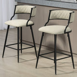 SET OF 2, 26'' Counter height bar stools PU cover kitchen island counter bar stool with black powder W2215P196279