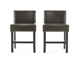 Set of 2 26" Portman Bonded Leather Counter Height Barstool, Brown WF530923BRN