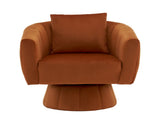 360&deg Swivel Accent Chair, Modern Velvet Fabric Living Room Armchair with Fluffy Cushions, Comfy 41128047