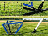 Blue Portable Baseball Net Set with 7.5x7ft Catcher Net Ball Caddy for Hitting Pitching Batting And 81613265
