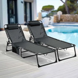 ZNTS Folding Chaise Lounge Pool Chair Set of 2,Patio Sun Tanning Chair,Outdoor Lounge Chair with W3162P277279