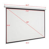 ZNTS 100 INCH 4:3 Manual Projector Screen Matte White 65870669