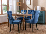 Modern, High-end Tufted Solid Wood Contemporary Velvet Upholstered Dining Chair with Wood Legs 93951433