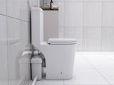 Upflush Toilet For Basement, 600W Macerating Toilet System With Powerful Dual Flush, Elongated 17.25 W2826P192011