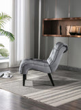 COOLMORE Modern Velvet Armless Accent Living Room Chair / Leisure Chair,Upholstered Fabric Button W39550130