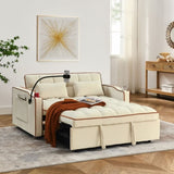 55.51 inch versatile foldable sofa bed in 3 lengths, modern sofa sofa sofa velvet pull-out bed, W2353P151789