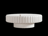 Round Fluted Storage Table with Lift-Off Lid, Sleek Texture, Perfect for Modern Living W3081P389033