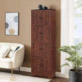 ZNTS Tall Storage Cabinet with 8 Doors and 4 Shelves, Wall Storage Cabinet for Living Room, Kitchen, W1693111252