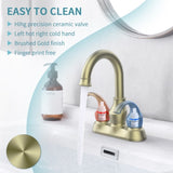 Bathroom Faucet 2-Handle Brushed Gold with 360 Degree Rotating Spout, Crescent Moon Style 4-inch T3177P277486