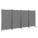 ZNTS 6FT 4-Fold 160g Polyester Cloth Plastic Foot Carbon Steel Frame Foldable Screen Gray 91313474