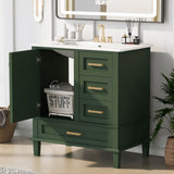 30" Bathroom Vanity in Green, Modern Bathroom Cabinet Sink Combo Set, Bathroom Storage Cabinet 29442189
