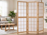3.94ft 3-Panel Folding Screen Painted Natural Wood Finish, Split-Section 36347050