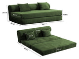 Convertible Corduroy Sofa Bed, 2Seater FoldOut Compressed Sofa, MultiFunctional Floor Couch for T6623P607354