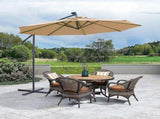 10 FT Solar LED Patio Outdoor Umbrella Hanging Cantilever Umbrella Offset Umbrella Easy Open 94638711