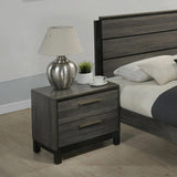 Ioana Wood 2-Drawers Nightstand , Antique Grey Finish T2574P225160