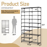 ZNTS FCH double row 10 layers non-woven shoe rack iron pipe + PP pad + plastic 85.7*29.8*158cm black 17125702