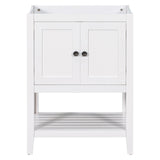 ZNTS 24" Bathroom Vanity Base Only, Soild Wood Frame, Bathroom Storage Cabinet with Doors and Open Shelf, WF287735AAK